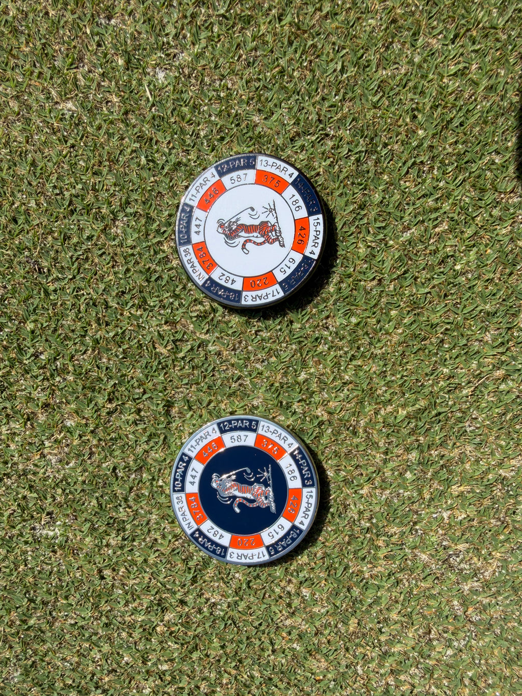 PRG AUC Yardages Nickel / Gunmetal Reversible Ball Marker