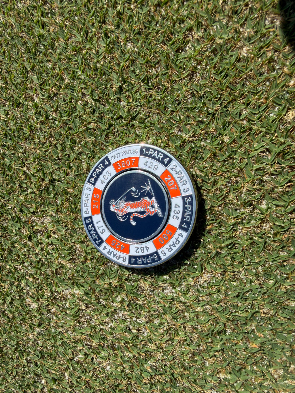 PRG AUC Yardages Nickel / Gunmetal Reversible Ball Marker