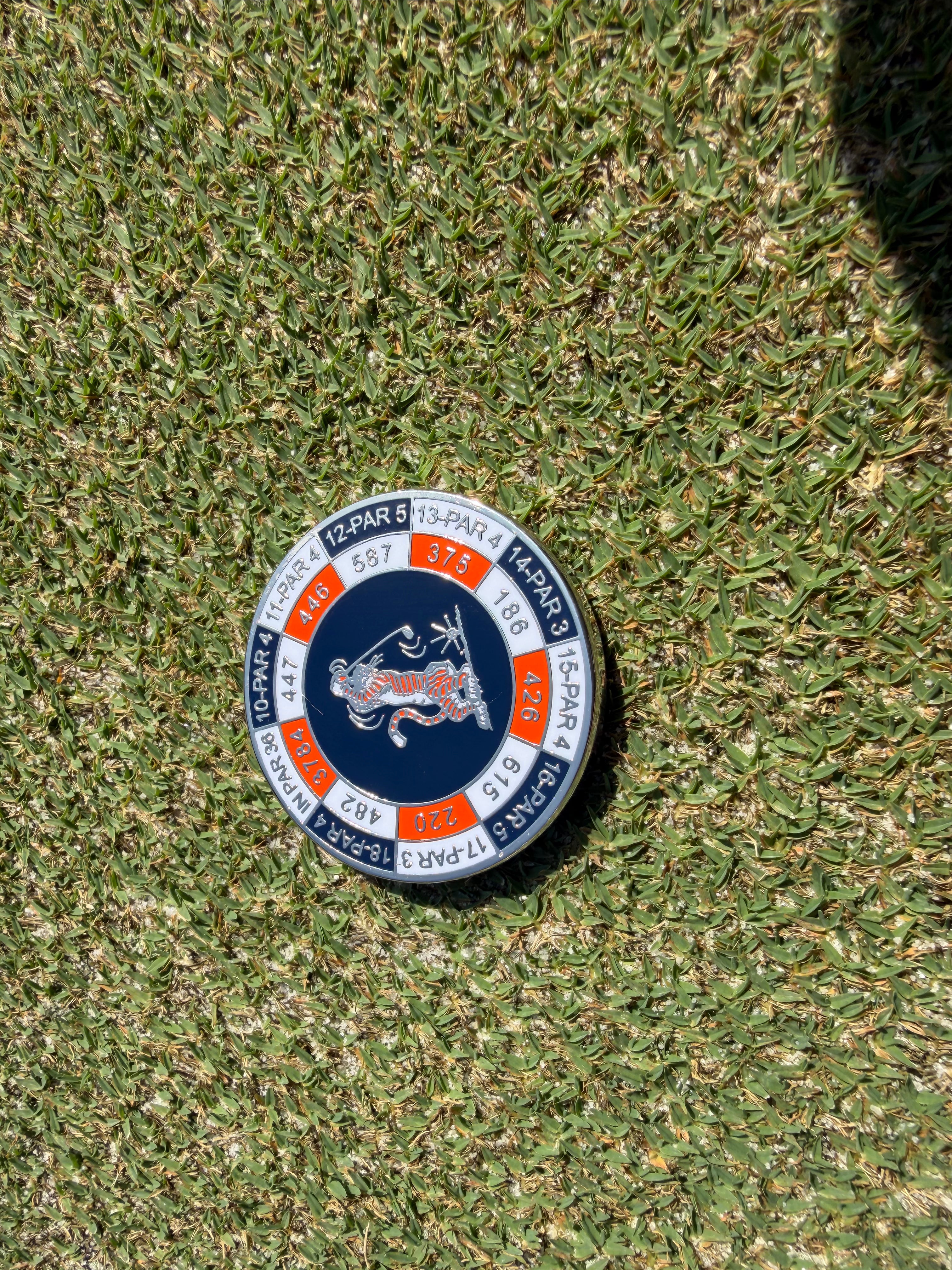 PRG AUC Yardages Nickel / Gunmetal Reversible Ball Marker