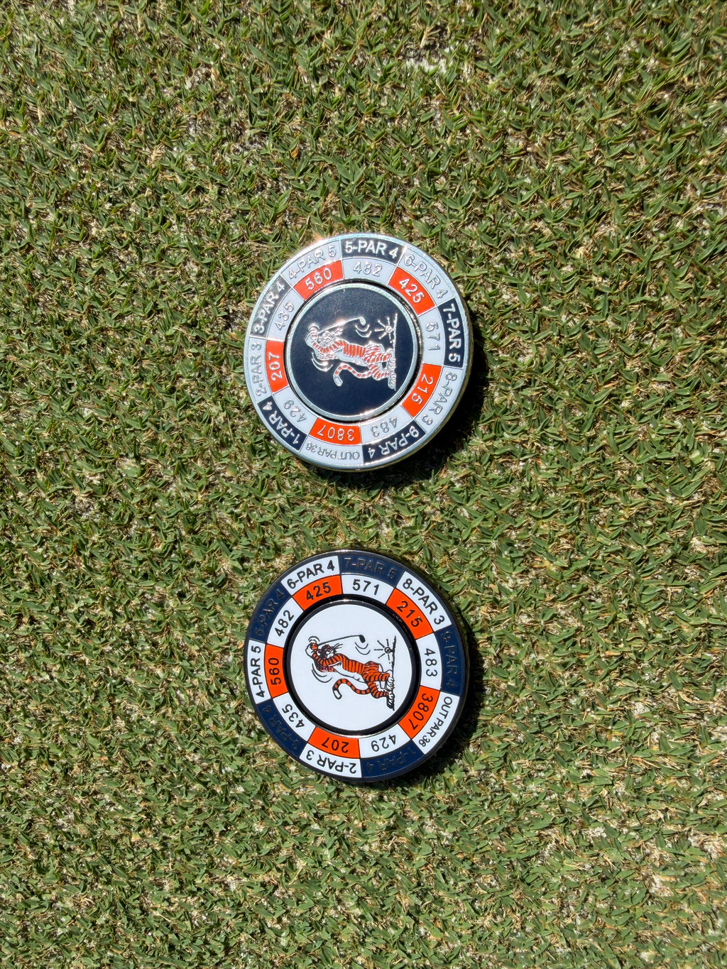 PRG AUC Yardages Nickel / Gunmetal Reversible Ball Marker