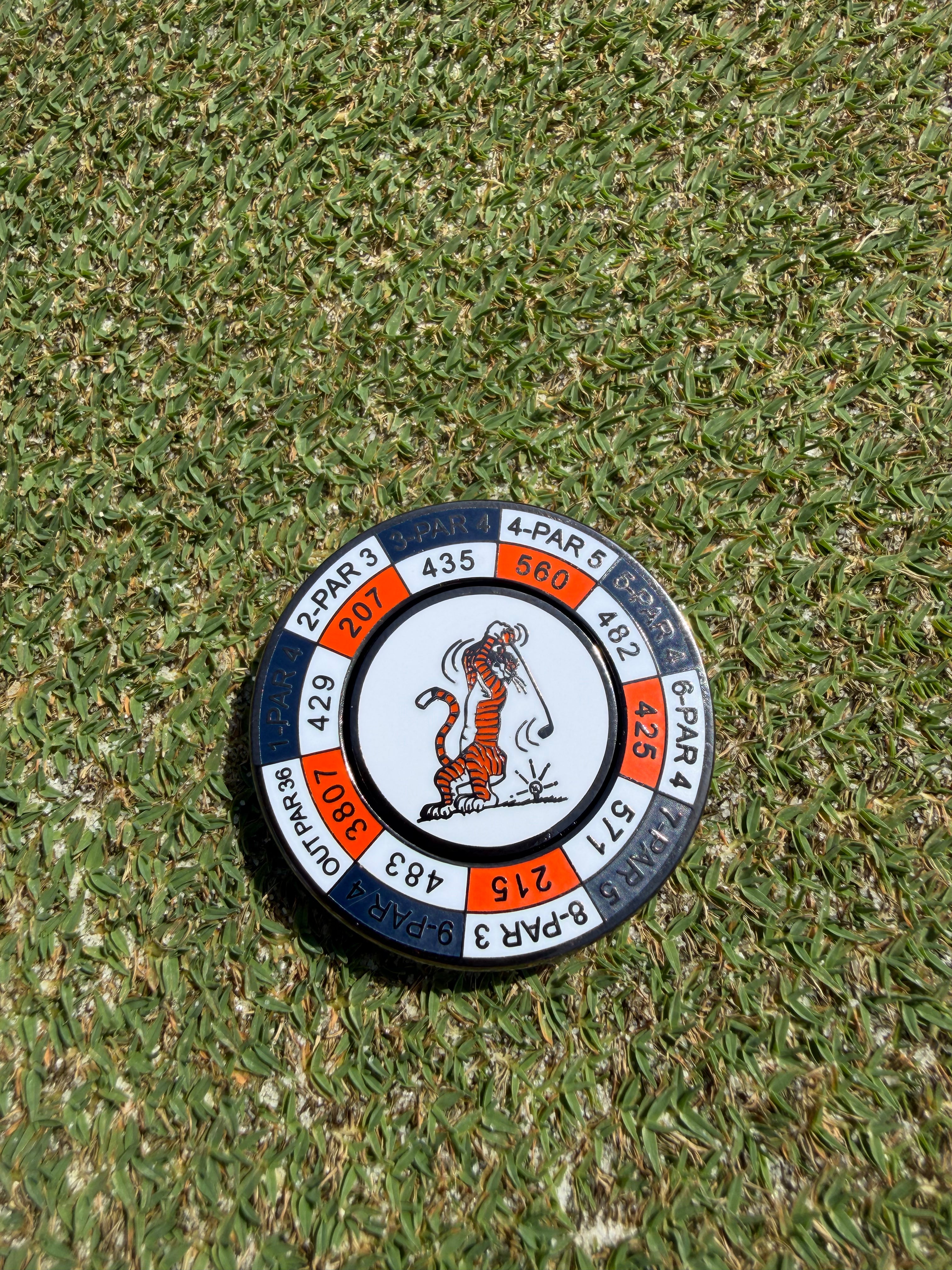 PRG AUC Yardages Nickel / Gunmetal Reversible Ball Marker