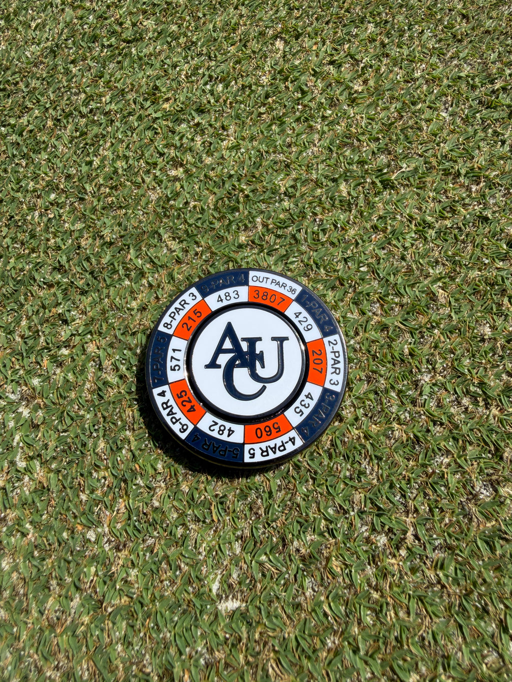 PRG AUC Yardages Nickel / Gunmetal Reversible Ball Marker
