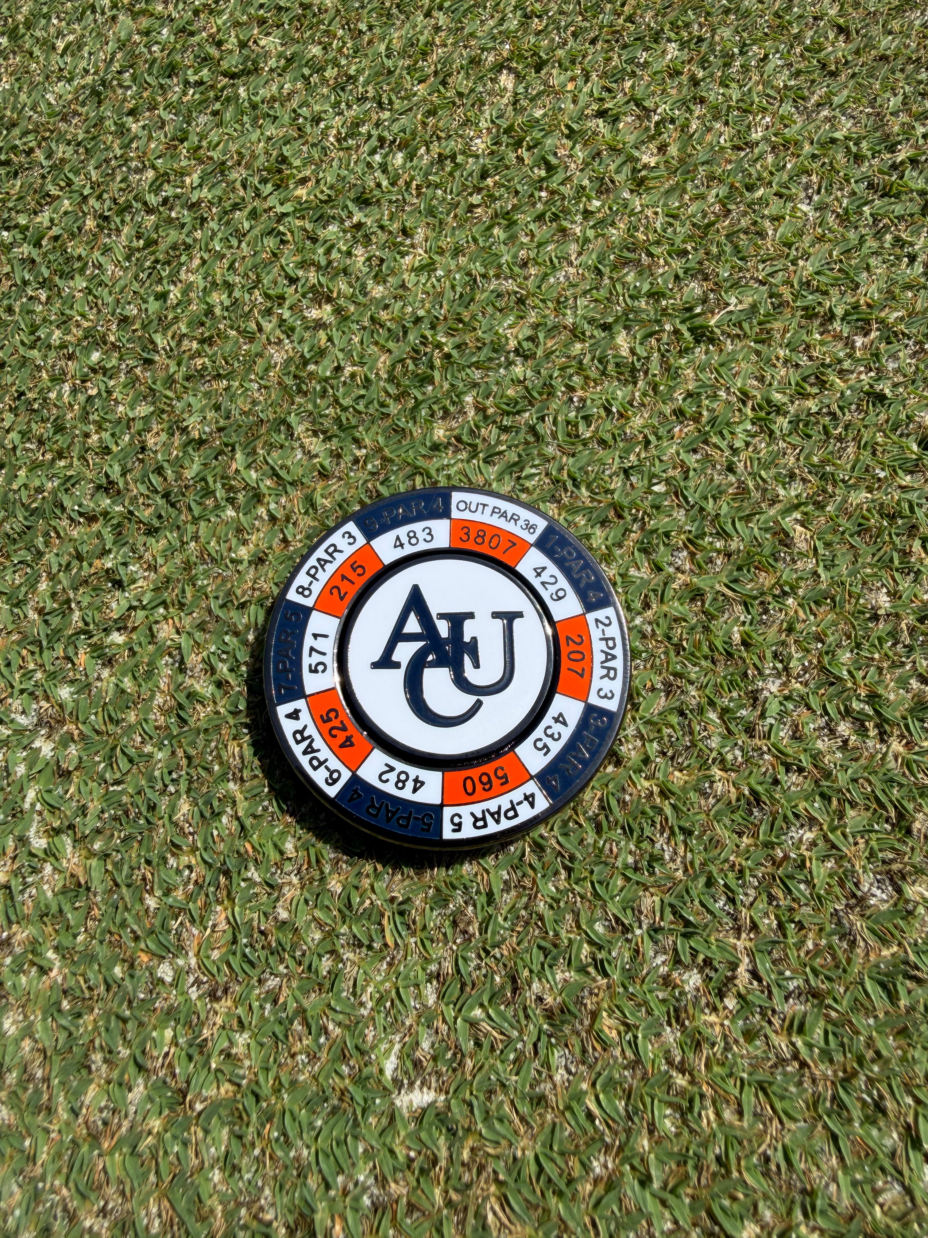 PRG AUC Yardages Nickel / Gunmetal Reversible Ball Marker