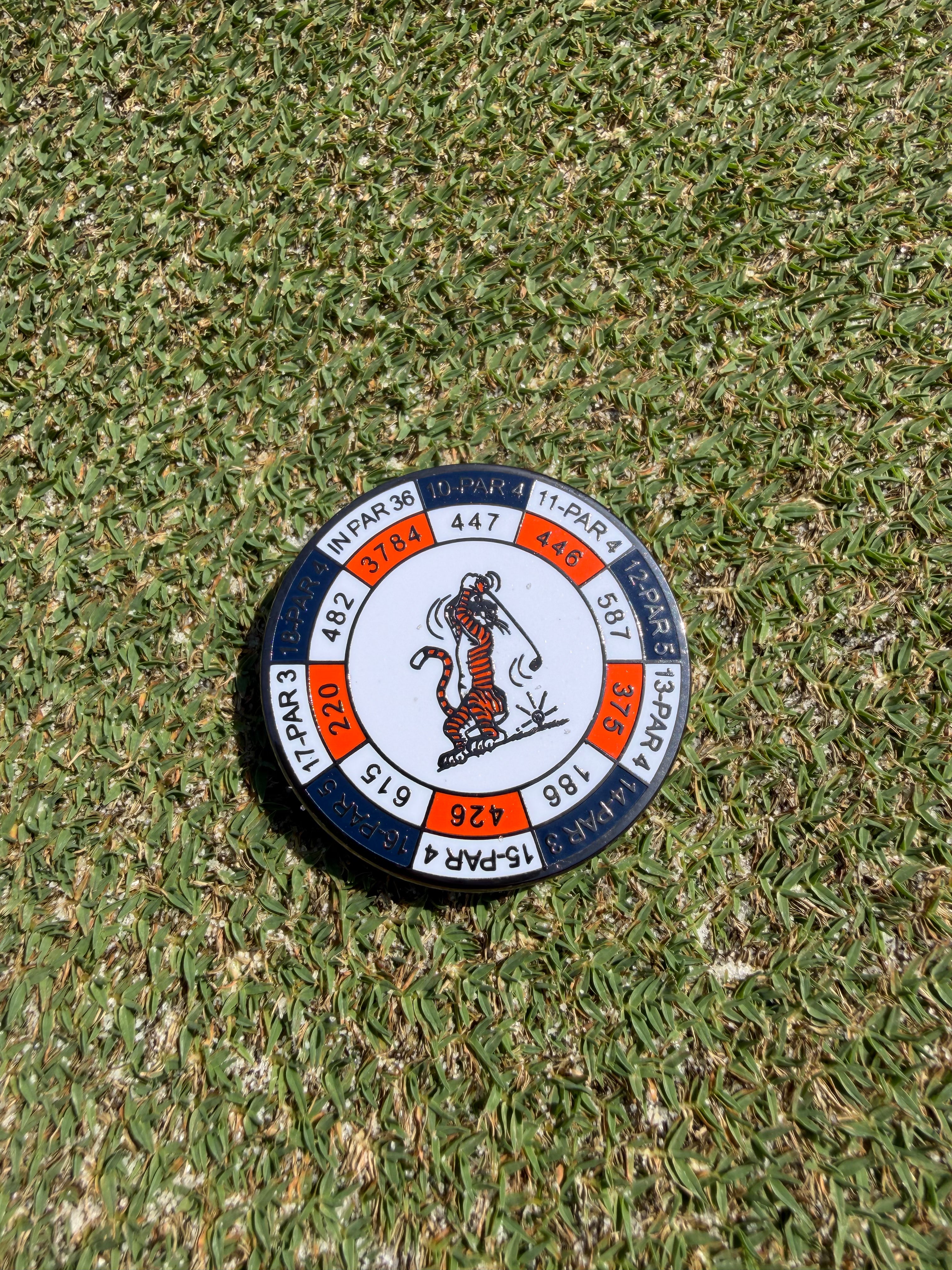 PRG AUC Yardages Nickel / Gunmetal Reversible Ball Marker