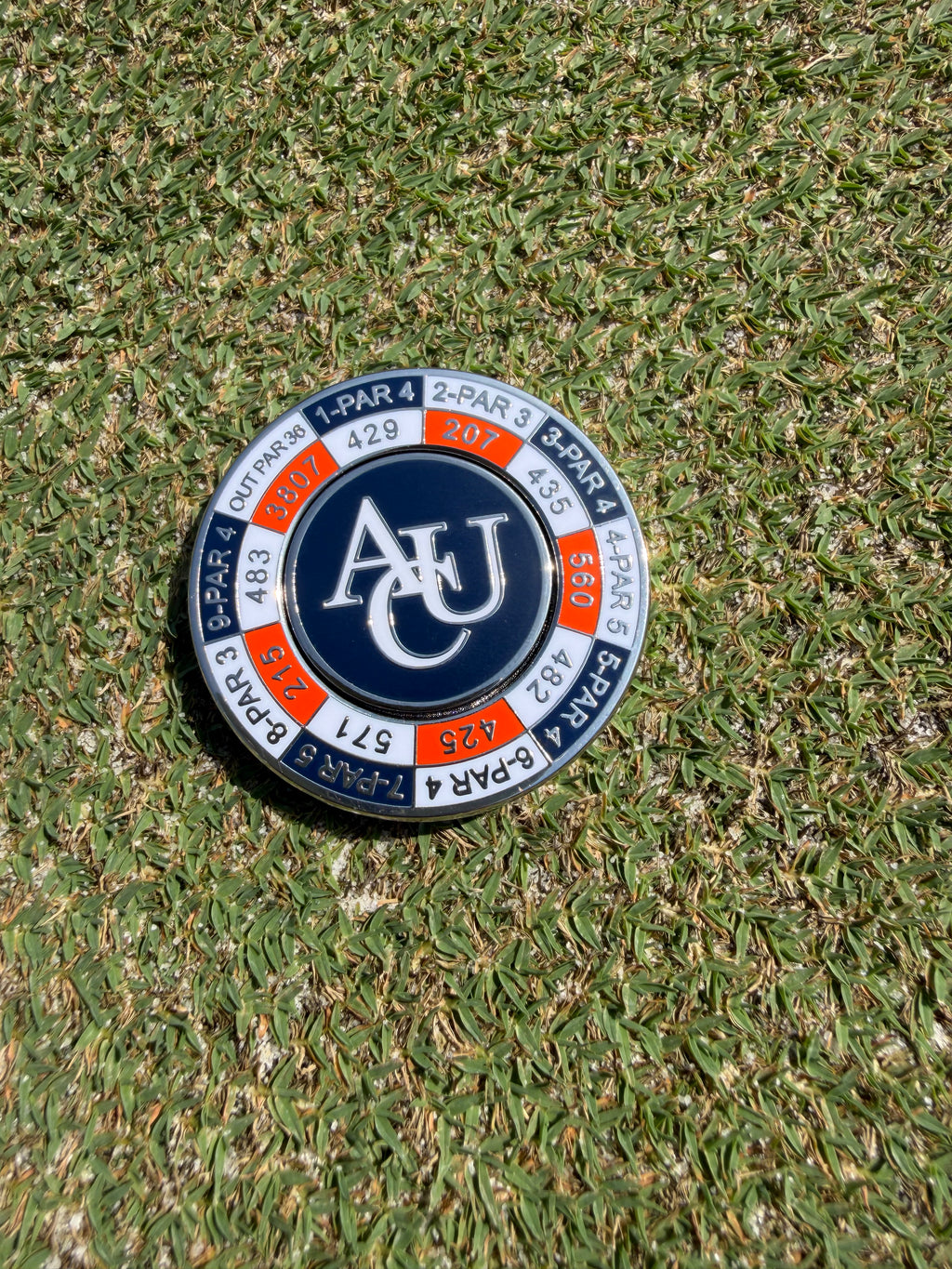 PRG AUC Yardages Nickel / Gunmetal Reversible Ball Marker