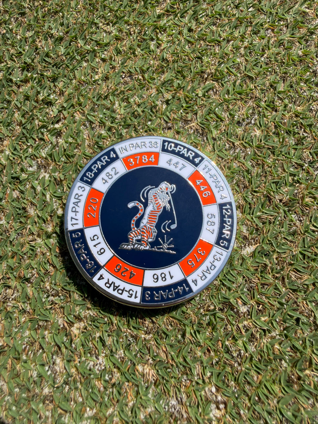 PRG AUC Yardages Nickel / Gunmetal Reversible Ball Marker